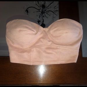 carlobybelXmissguided blush suede padded crop S